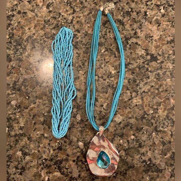 Vintage Seed Bead Bracelet and Rhinestone Necklace - Picture 1 of 3